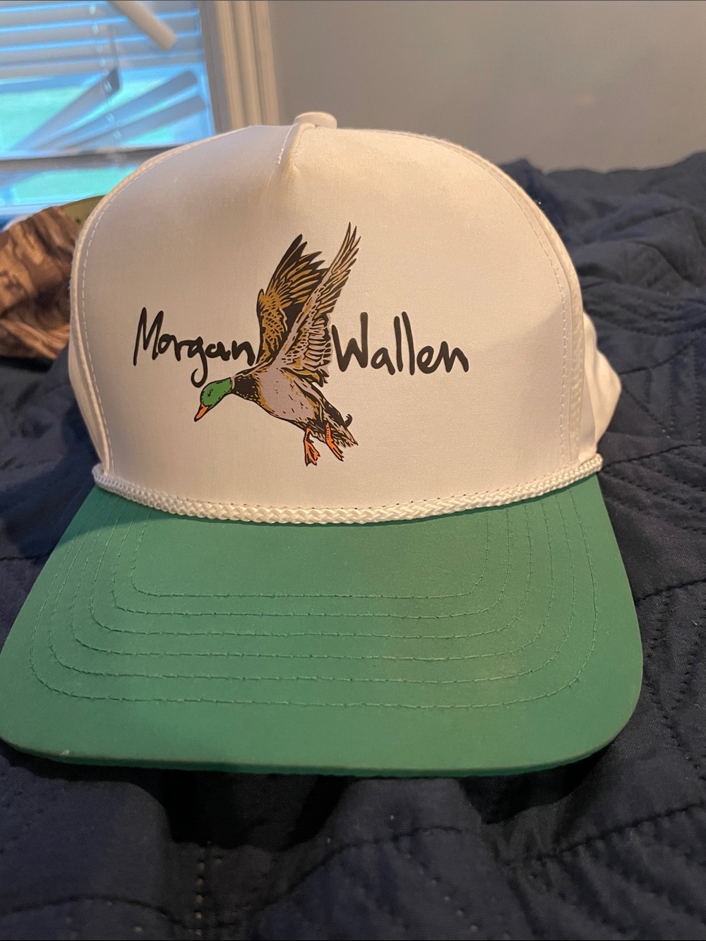 Morgan Wallen White and Green Trucker Hat